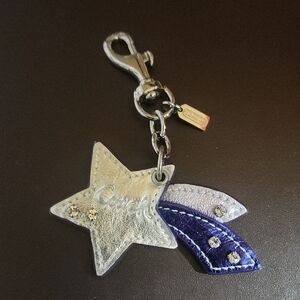 Coach Metallic Silver/purple Shooting Star Bag Charm  SILVER